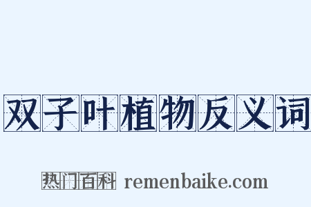 双子叶植物反义词是什么意思的图片